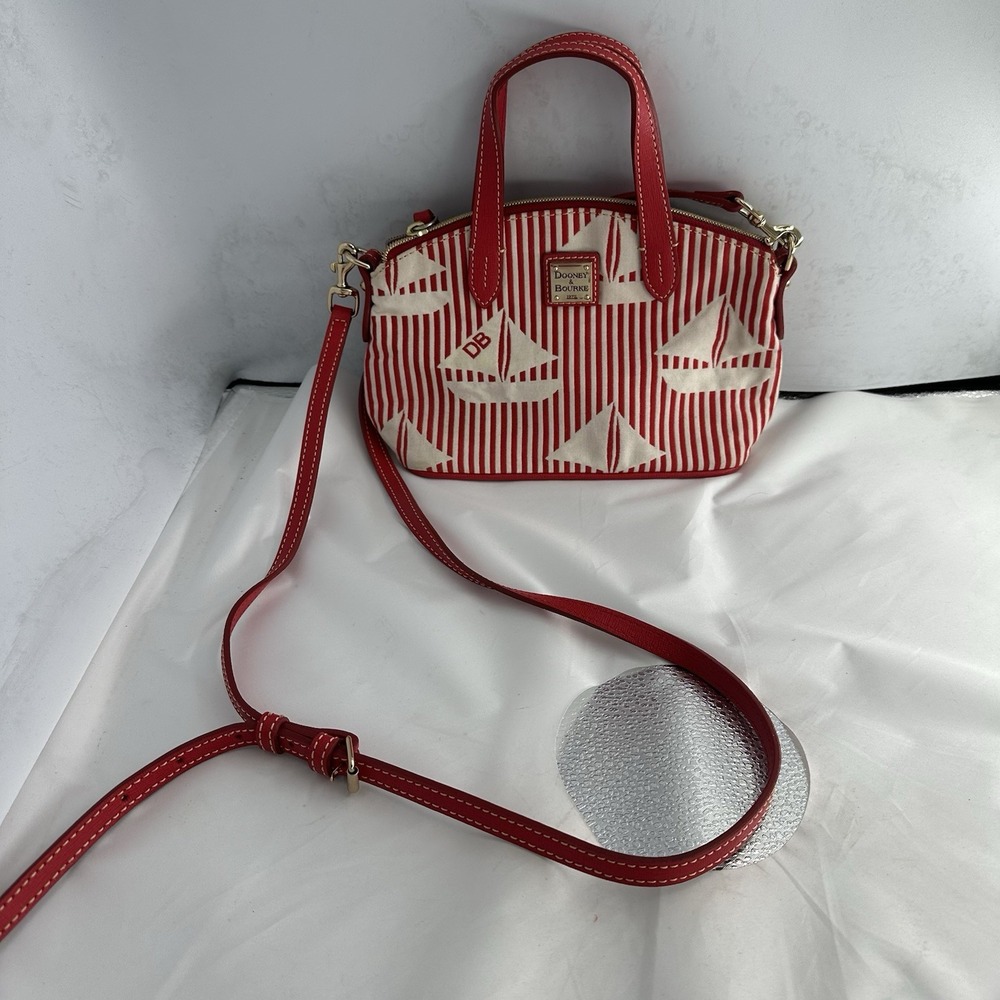 Vintage Dooney And Bourke Red Sail Boat Cross Body